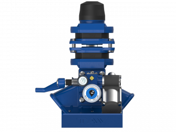 Pneumatically operated drawbar coupling for trailers with articulated drawbar.