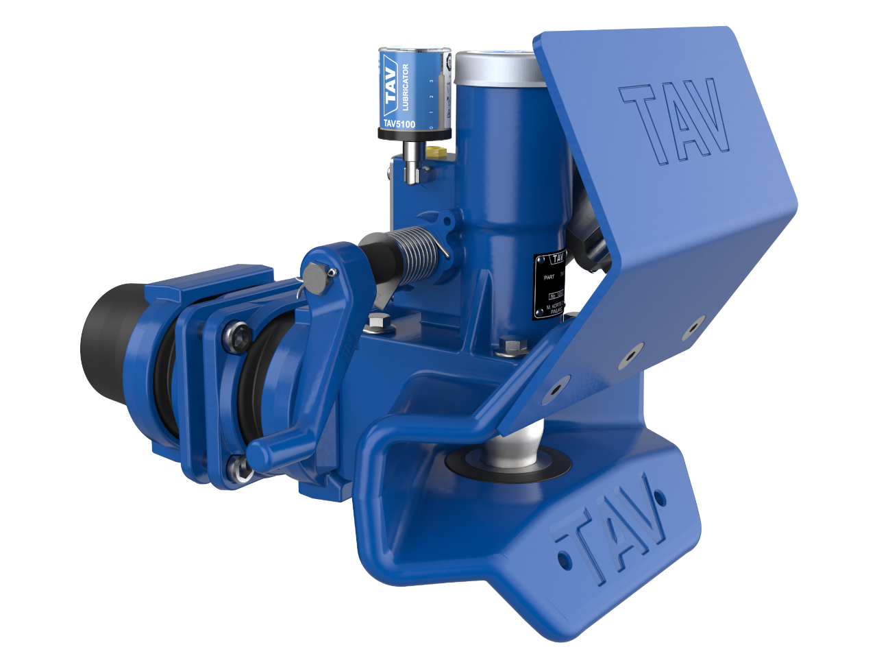 Pneumatically operated drawbar coupling for trailers with articulated drawbar.