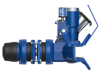Pneumatically operated drawbar coupling for trailers with articulated drawbar.