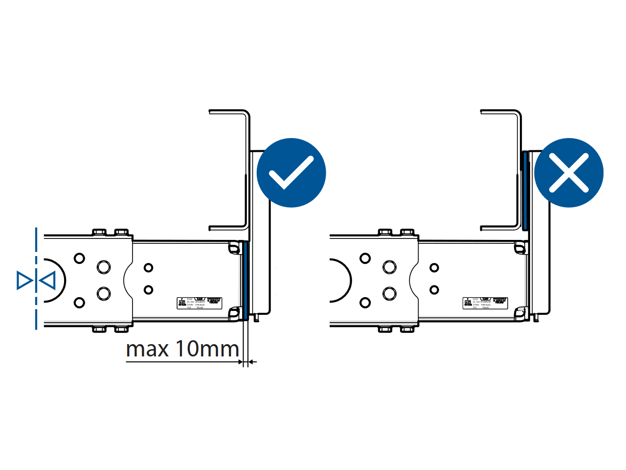 Spacer plate for TAV drawbeam