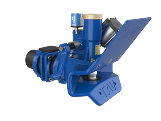 Pneumatically operated coupling for dolly trailers and trailers with articulated drawbar.