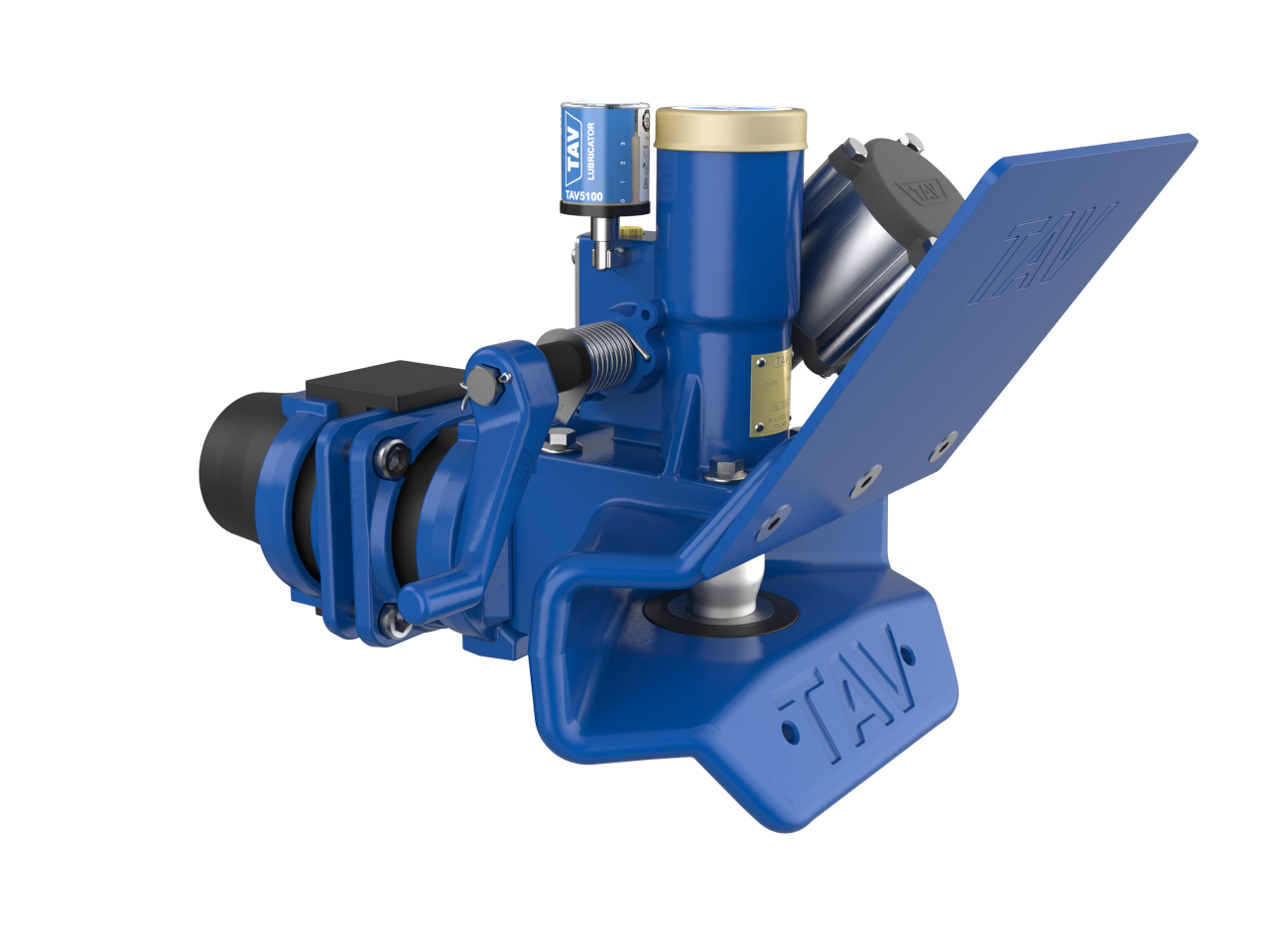 Pneumatically operated coupling for dolly trailers and trailers with articulated drawbar.