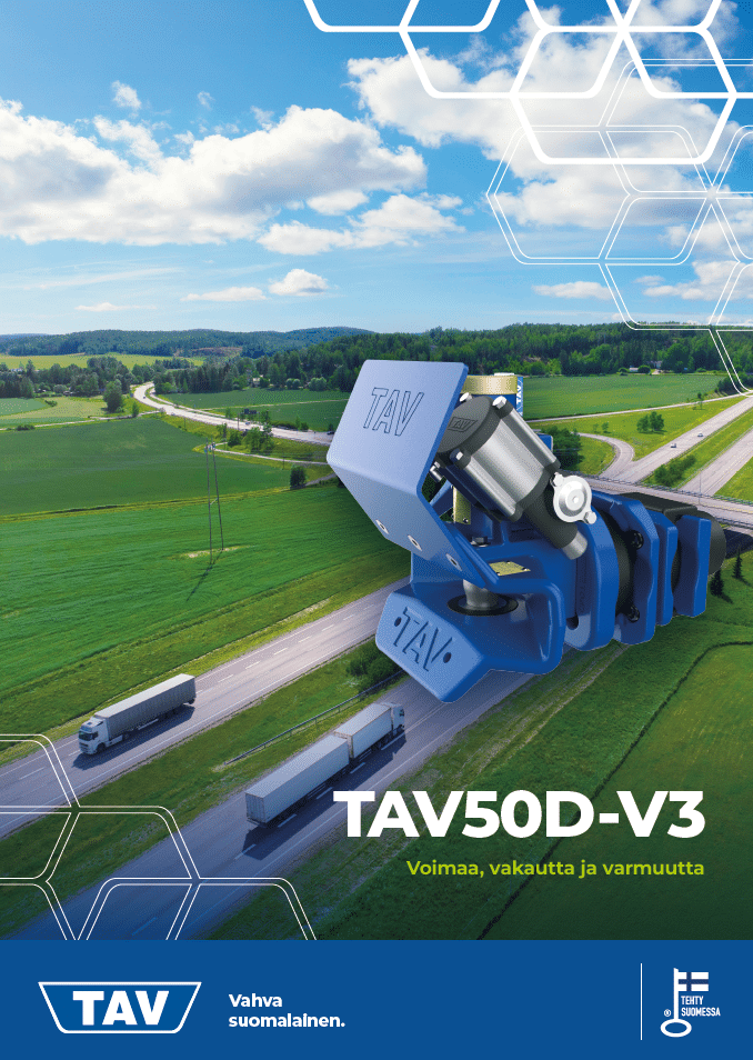 TAV50D-V3-vetokytkin, taustalla raskasta liikennettä kesäisessä maisemassa.